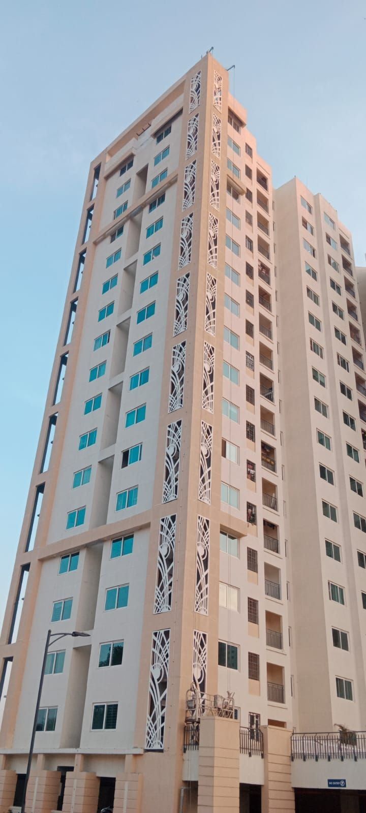 The panels repeated floor after floor — Shriram Greenfield, Bidarahalli, Bangalore, Karnataka